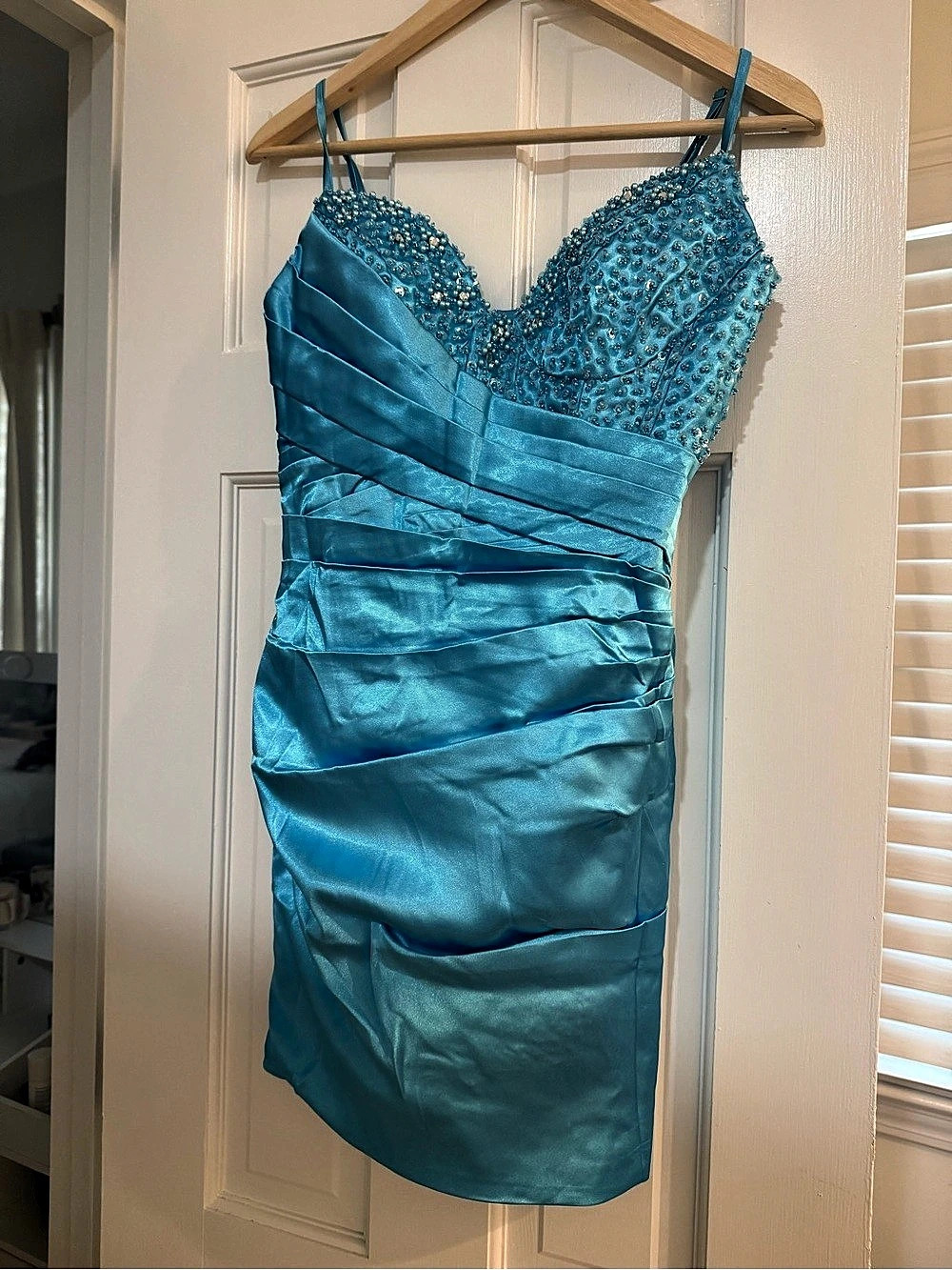 HOCO Blue Embellished Mini Dress NWT